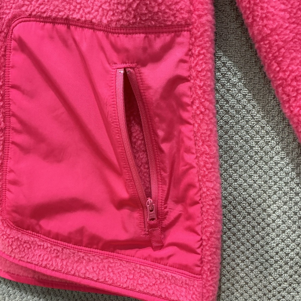 T by Talbots Women's Fleece Sherpa Jacket Full Zip Pockets Pink Size Small - Picture 4 of 9